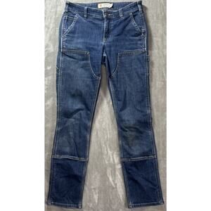 Carhartt Carpenter Jeans Womens 2 Rugged Flex Straight Double Front Utility USA